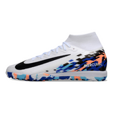 Nike Zoom Mercurial Superfly 10 Elite TF White and Blue Kids' Soccer Cleats